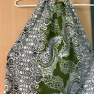 Green and White Patterned Halter Top